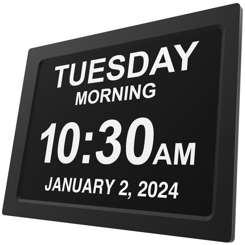 American Lifetime New 2026 Dementia Clock Large for Seniors, Digital Clock Large Display with Custom Alarms, Clock with Day & Date for Elderly, Number Digital Clock 12 Inches Black - Image 1